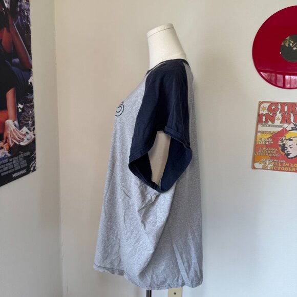 Champion Navy Blue and Grey Baseball Style Graphic T Shirt - Picture 6 of 13